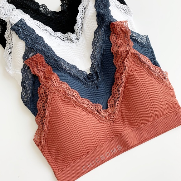 SOFT  LACE BRALETTE - RUST - Picture 1 of 6